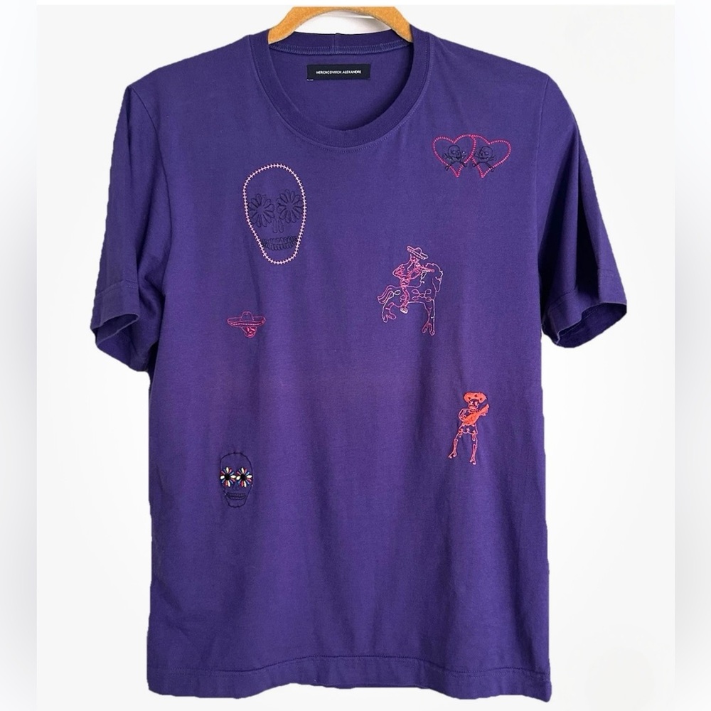 Alexandre Herchcovitch T-Shirt Small Embroidered Skull Cowboy Day Of The Dead